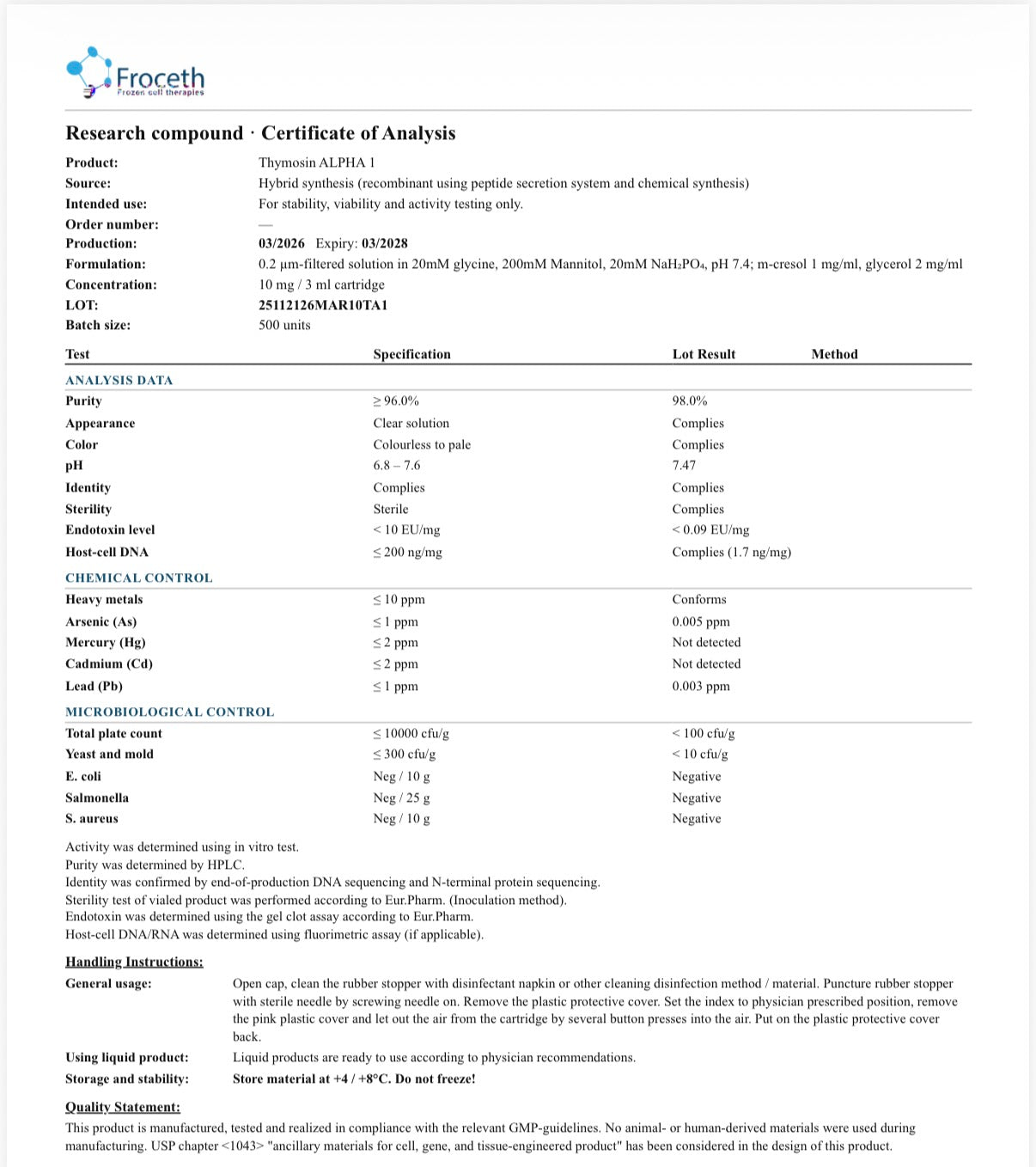 THYMOSIN ALPHA 1 